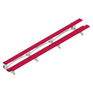 Bleacher - 21' (2 Row - Single Foot Plank) - Tip & Roll  (powder Coated)