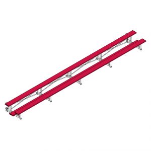 Bleacher - 27' (2 Row - Single Foot Plank) - Tip & Roll  (powder Coated)