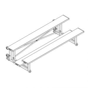 Bleacher - 7-1/2' (2 Row - Single Foot Plank) - Tip & Roll