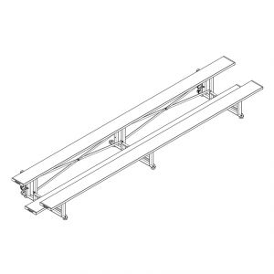 Bleacher - 15' (2 Row - Single Foot Plank) - Tip & Roll