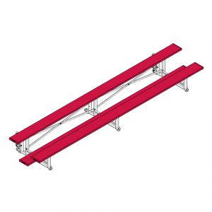 Bleacher - 15' (2 Row - Single Foot Plank) - Tip & Roll  (powder Coated)