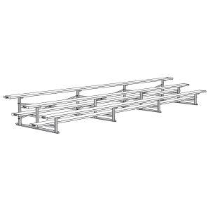 Bleacher - 27' (3 Row - Single Foot Plank) - Standard, Outdoor 