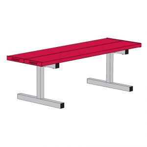 Courtside Bench - 5' - Portable (double Plank)  (powder Coated)