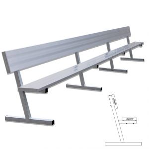 Player Bench With Seat Back - 15' - Portable  (powder Coated)