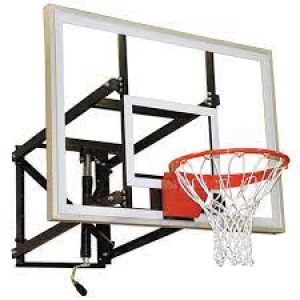 Basketball Backstop - Wall-mounted - Shooting Station - Adjustable Height (indoor/outdoor) - (48"w X 36"h) - Acrylic Backboard, Flex Goal