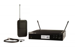 Instrument System with (1) BLX4R Wireless Receiver, (1) BLX1 Bodypack Transmitter, and (1) WL93 Lavalier Microphone