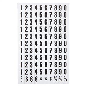 Interchangeable Magnetic Board Accessories, Numbers, Black, 0.75"h
