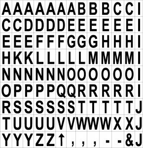 Interchangeable Magnetic Board Accessories, Letters, Black, 0,75"h