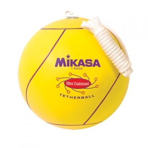 Ultra Cushioned Rubber Tetherball With Rope, Yellow
