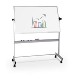 Deluxe Mobile Reversible Boards, Durarite / Durarite  Aluminum Trim, 79.5h X 65w X 24d