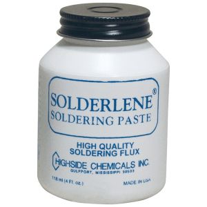 Highside Chemicals 30004 Solderlene Soldering Flux, 4-Oz. Jar with Brush Top