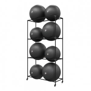 Metal Stability Ball Storage Rack - 8 Ball Rack W/casters - Black