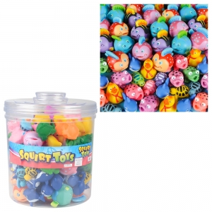 2-2.5 Rubber Water Squirting Toy Assortment (108 Pcs/can)