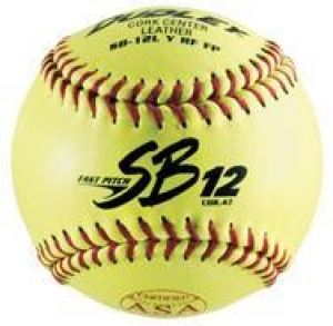 Dudley Thunder Heat Asa/nfhs Dual Stamp Fastpitch Softball, Leather Cover, Cork Center, 0.47 Cor, 12", Dozen