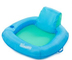 Premium Spring Float SunSeat - Sky Blue/Aqua with PDQ
