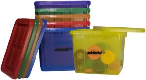 Translucent Storage Bin And Lid Rainbow Mix