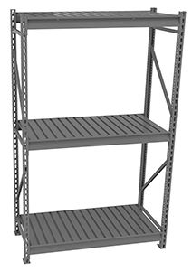 Bulk Storage Rack Starter Unit With Corrugated Decking- 3 Levels, 48"w X 24"d X 84"h