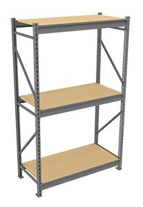 Bulk Storage Rack Starter Unit With Particleboard Decking - 3 Levels, 48"wx24"dx84"h