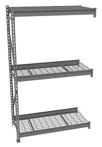 Bulk Storage Rack Adder Unit With Wire Decking- 3 Levels, 48"w X 24"d X 84"h