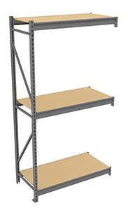 Bulk Storage Rack Adder Unit With Particleboard Decking - 3 Levels?48"w X 24"d X 96"h