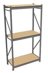 Bulk Storage Rack Starter Unit With Particleboard Decking - 3 Levels, 48"wx24"dx96"h