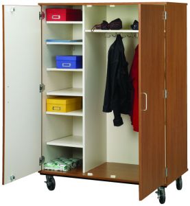 67 Tall  Closed Shelf/coat Combo Storage With Doors W/ Lock