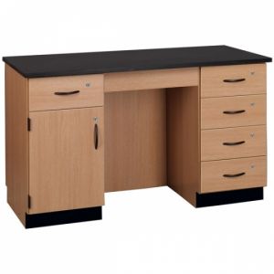 Compact Island Desk, 61 X 30 Chemical Resistant Laminate Top