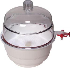 United Scientific Desiccator, Vacuum, White Base, Pp/pc, 6"