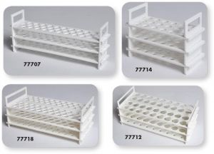 United Scientific® PLASTIC TEST TUBE RACKS, 3-TIER, 13MM X 31 TUBES (2/PK)