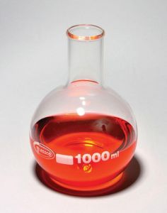United Scientific Boiling Flask, Flat Bottom, Borosilicate Glass, 100ml