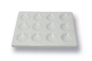 United Scientific Spot Plate, Porcelain, 3 Wells