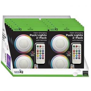 Color Changing Puck Lights 2 Pack With Remote