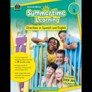 Summertime Learning: English And Spanish Edition (prep.for Gr.5)