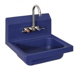 Ion Series 2 Hole Splash Mount Blue Antimicrobial Hand Sink 14" X 10" X 5" Bowl Includes Evolution Series Faucet