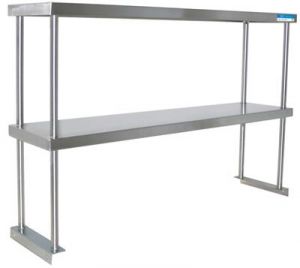 Stainless Steel Double Overshelf,  12" X 48" 