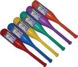 Rhino Megaball Plastic Bat Set,one Each Of Scarlet, Orange, Yellow, Green, Royal Blue & Purple