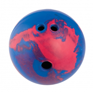 5 Lb Rubber Bowling Ball,blue/red Swirl Design