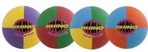 Rhino Max 4 Square Playground Ball Set,set Of 4: One Of Each In Yellow/purple, Red/green, Blue/orange, Multi-color