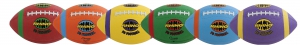 8.5 Inch Rhino Max Football Playground Set,set Of Six: One Each In Red, Orange, Yellow, Green, Blue And Purple