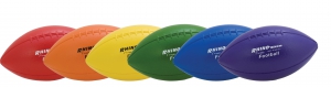 9.75 Inch Rhino Skin Medium Bounce Football Set,set Of Six: One Of Each In Red, Orange, Yellow, Green, Royal Blue, Purple