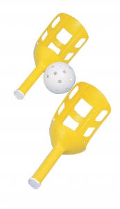 Scoop Ball,two Yellow Plastic Scoops