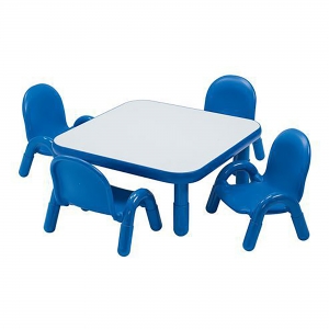 Baseline Toddler 30" Square Table & Chair Set - Solid  Royal Blue