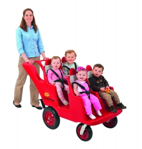 4 Passenger Never Flat "fat Tire" Red/gray Bye Bye Buggy