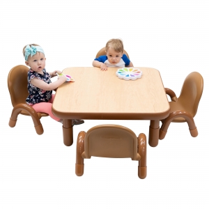 Baseline Toddler 30" Square Table & Chair Set - Natural Wood