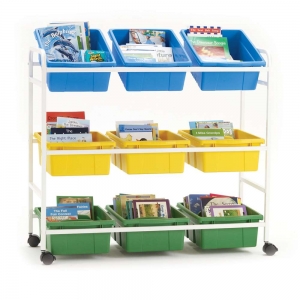 Book Browser Cart With 100 Percent Post Consumer Recycled Tub Combo