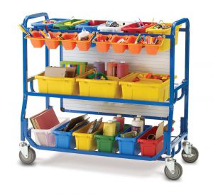 Stem Storage Cart Assorted Colored Tubs