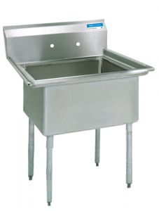 High Quality One Compartment Sink, No Drainboards, 18 Gauge Nsf Approved T304 Stainless Steel, 21"w X 25-13/16"d, Bowl Size 20"w X 12"d X 16"h