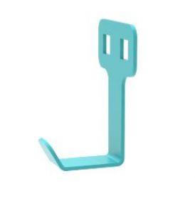 Hook,backpack,powdercoat,aqua,matte/satin