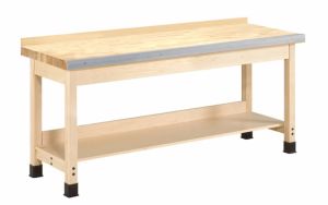 AUX. Workbench Wall Series 36", 72"W x 24"D x 36"H, Maple