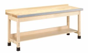 Aux. Workbench Wall Series 36", 96"w X 24"d X 36"h, Maple